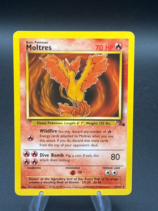 Pokémon TCG: 1999 Moltres 27/62 Fossil Non-Holo Rare