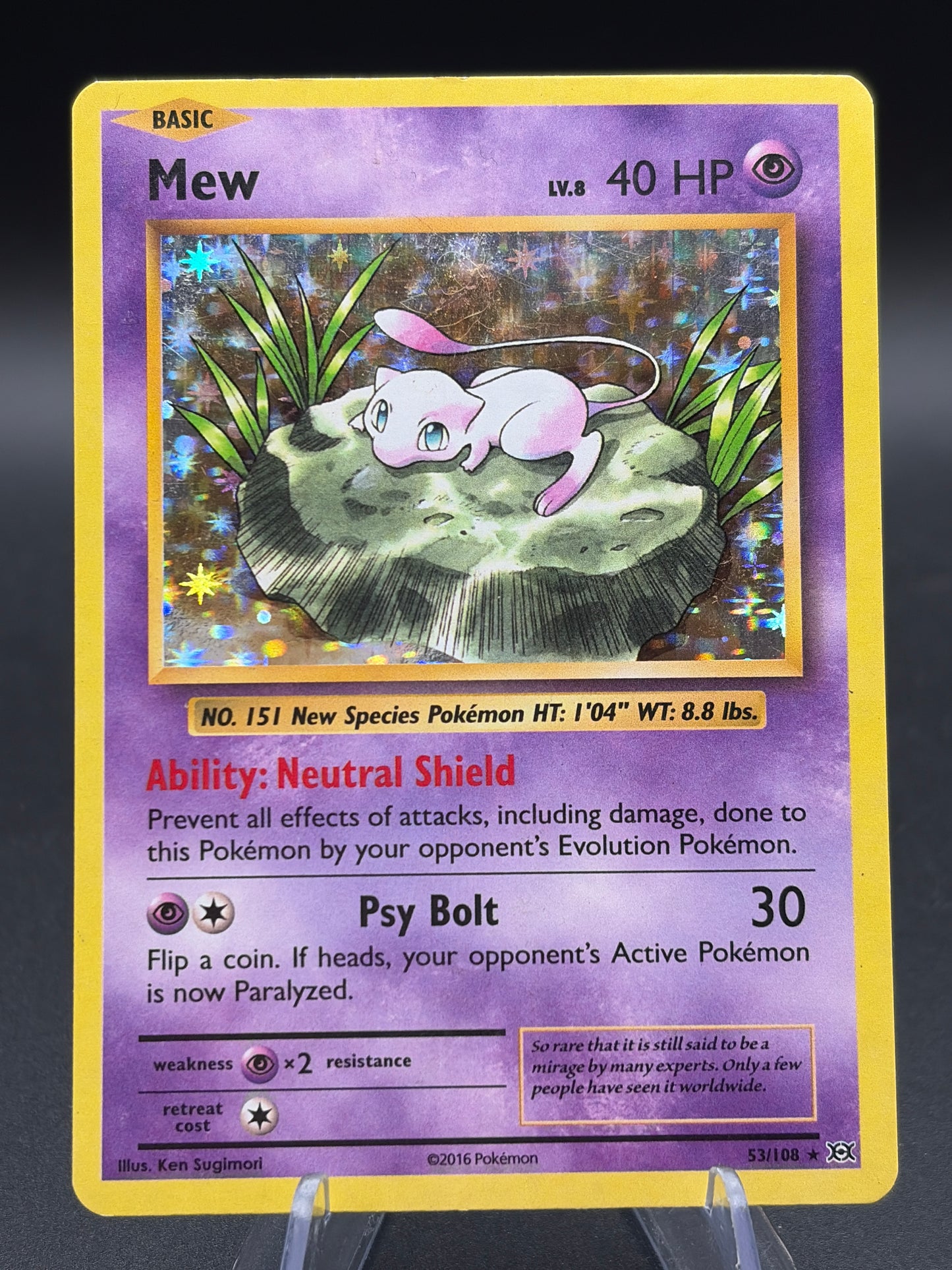 Pokémon TCG: 2016 Mew 53/108 XY: Evolutions Holo HP