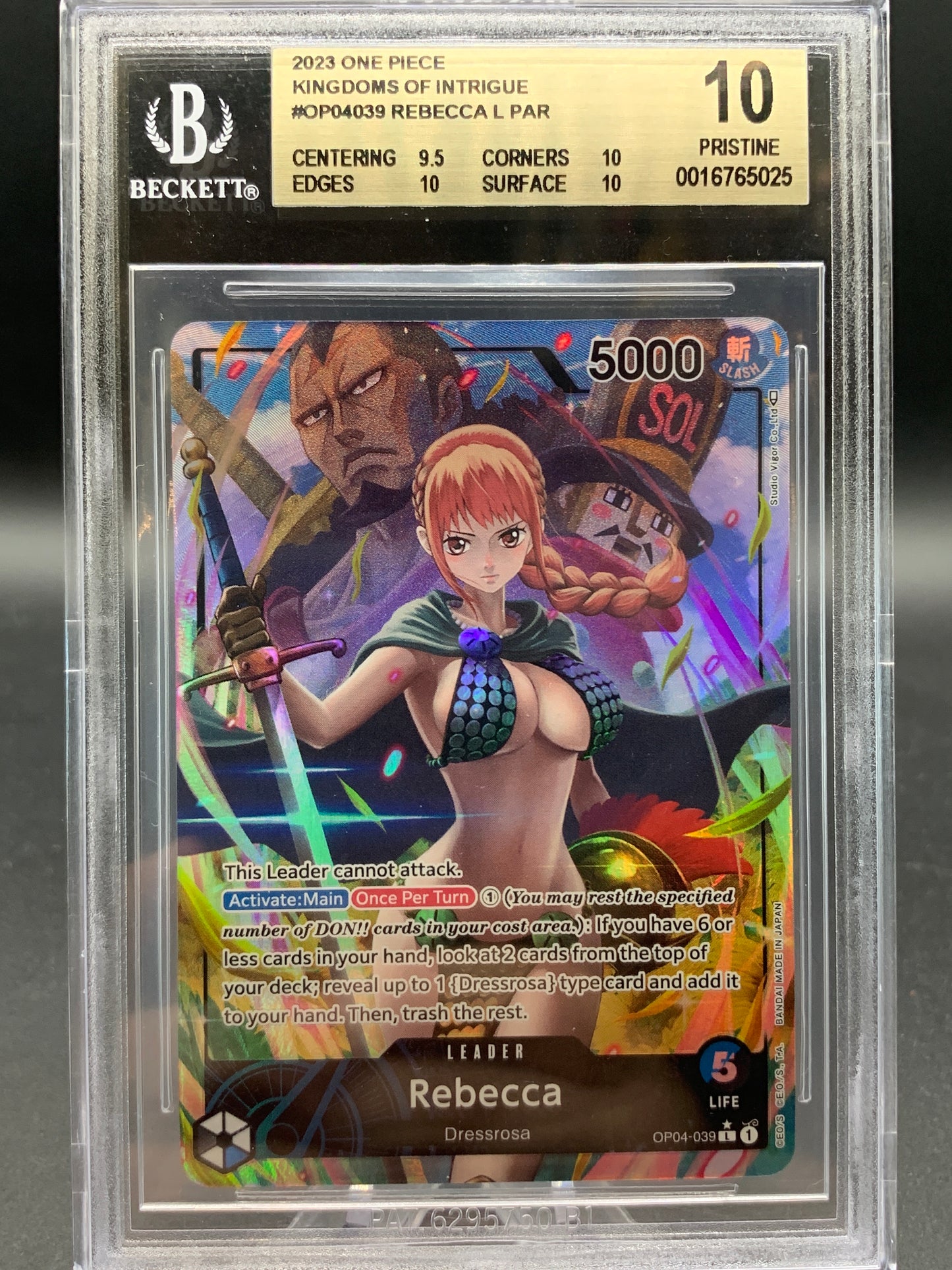 BGS 10 One Piece TCG: 2023 Rebecca - OP04-039 - Kingdoms of Intrigue