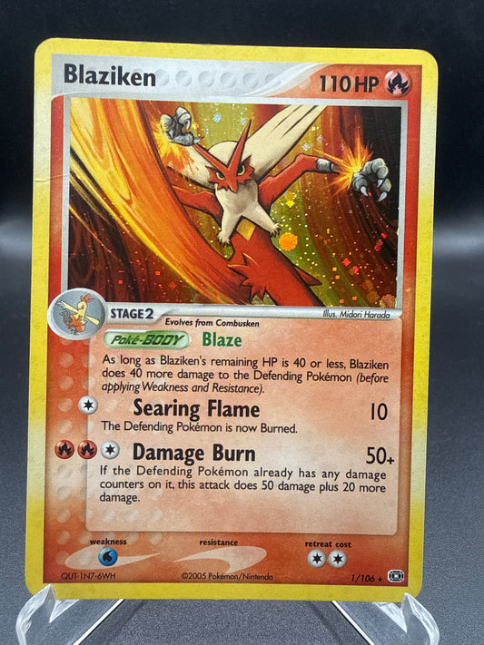 Pokémon TCG: 2005 Blaziken - 1/106 - Emerald Holo