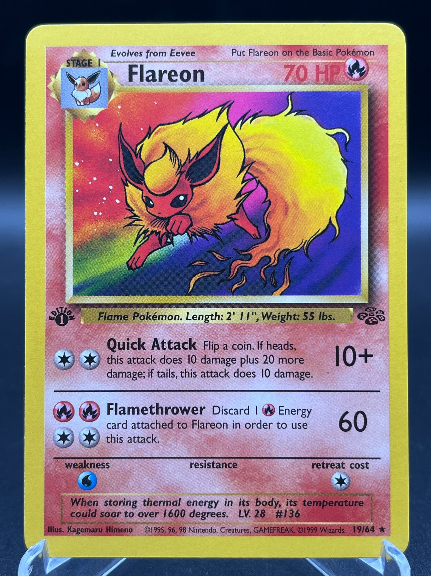 Pokémon TCG: 1999 Flareon 19/64 - 1st Edition Jungle