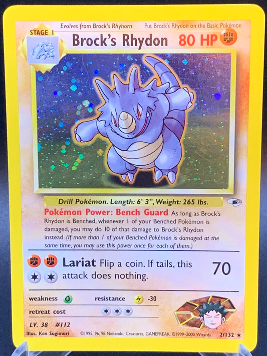 Pokémon TCG: 2000 Brock's Rhydon 2/132 Gym Heroes (Lightly Played)