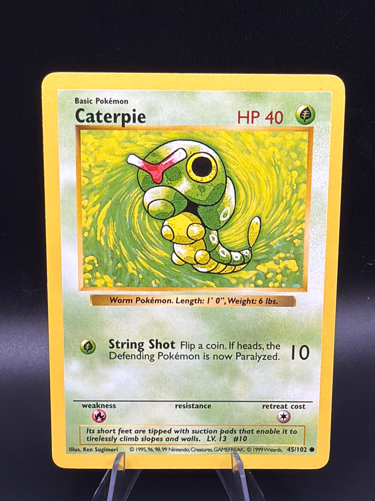 Pokémon TCG: 1999 Caterpie 45/102 Base Set Shadowless
