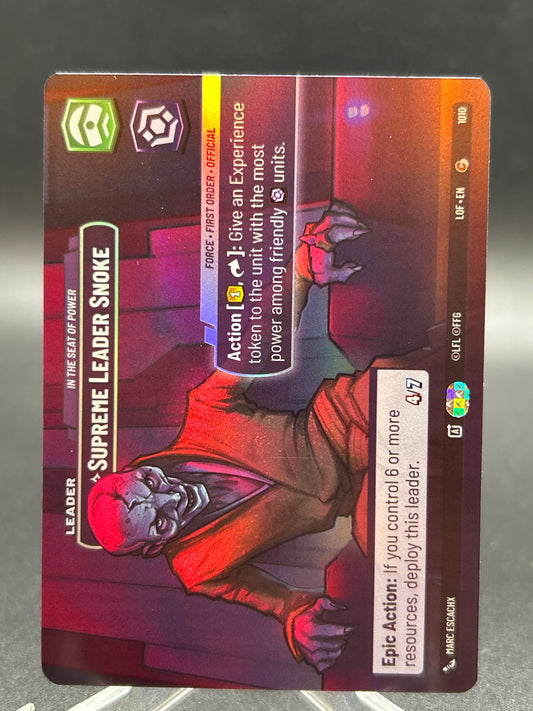 Star Wars TCG: Supreme Leader Snoke - In the Seat of Power (Showcase) - Legends of the Force (LOF)