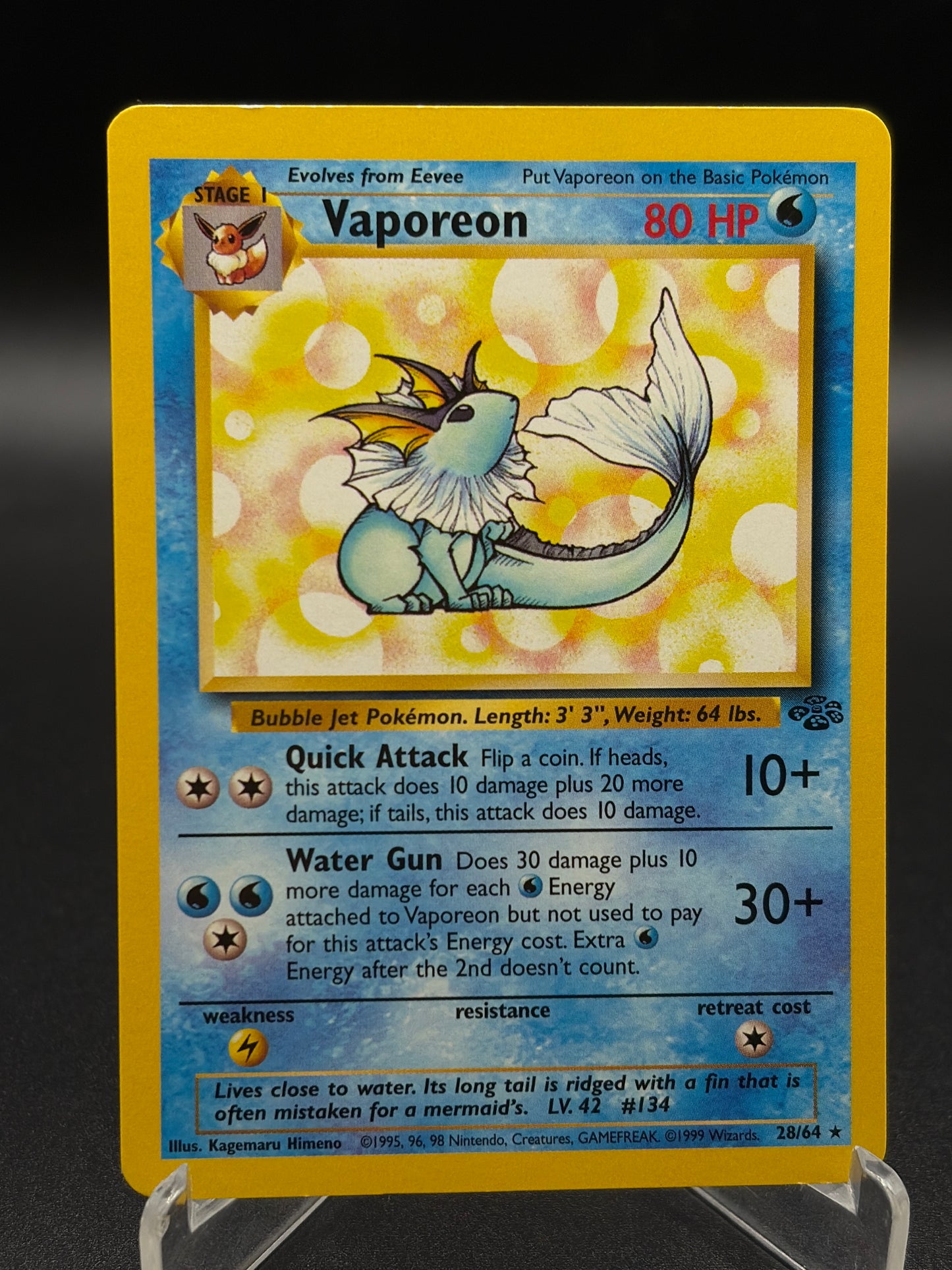 Pokémon TCG: 1999 - Vaporeon  28/64 - Jungle