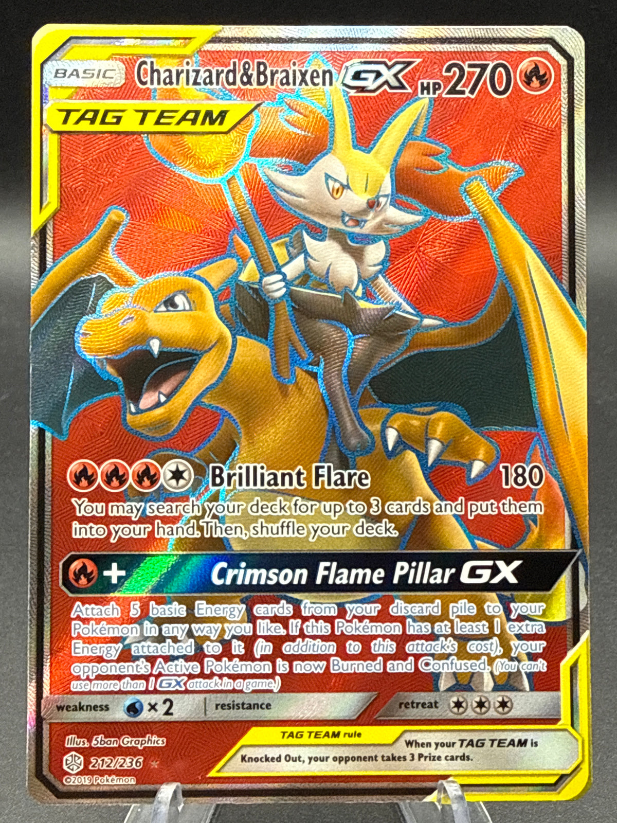 Pokémon TCG: 2019 Charizard & Braixen GX - 212/236 - SM12: Cosmic Eclipse