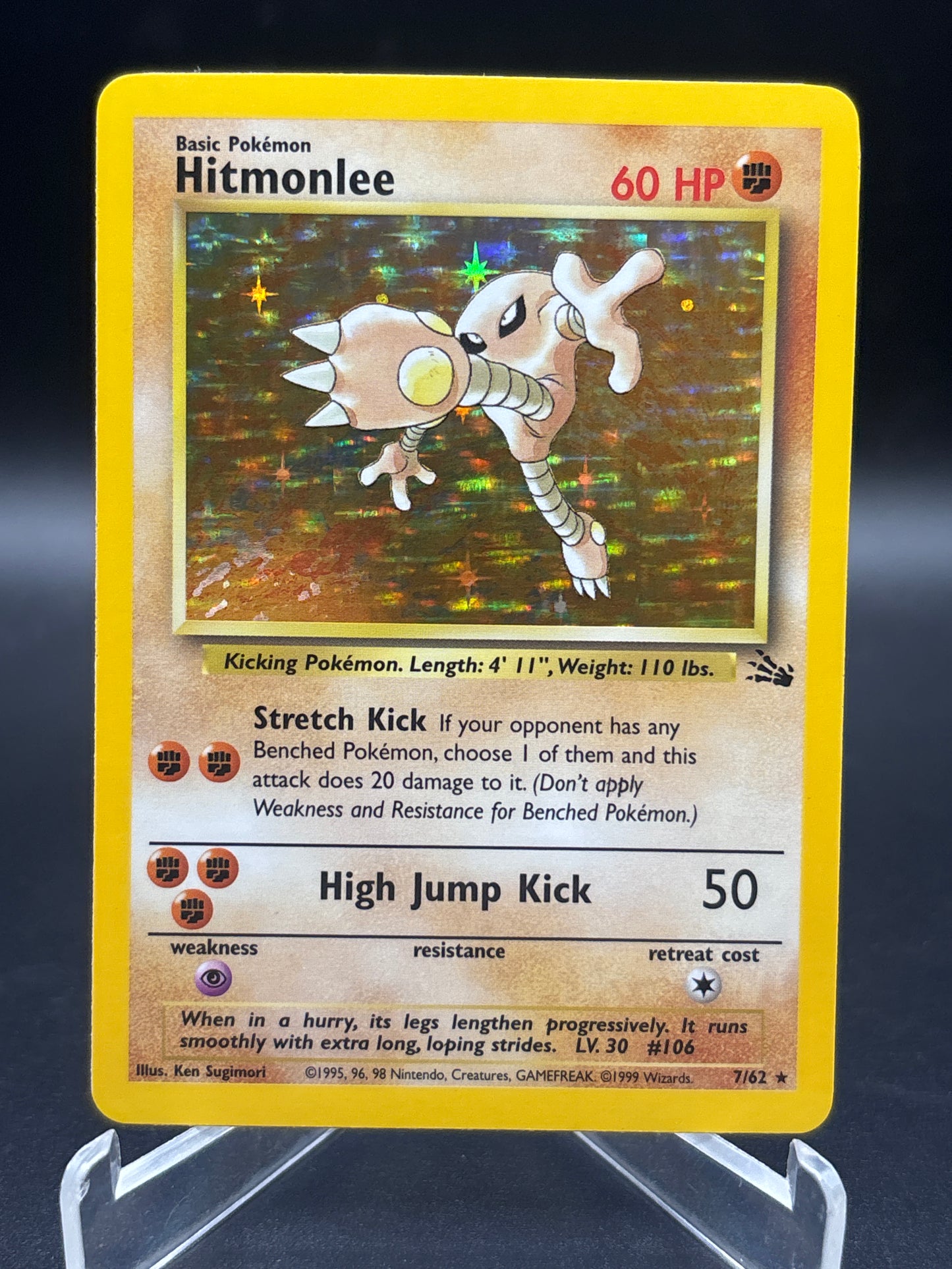 Pokémon TCG: 1999 Hitmonlee 7/62 Fossil Holo