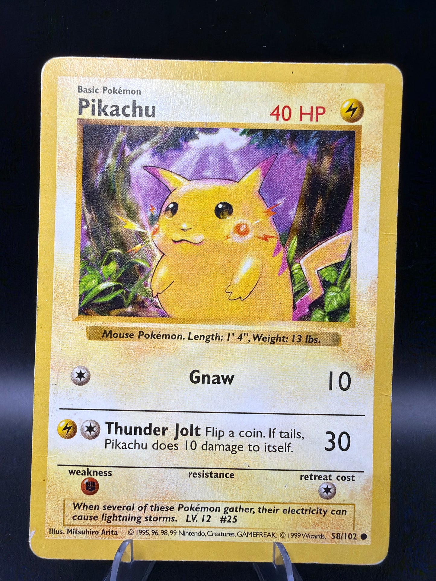 Pokemon TCG - Pikachu - 58/102 - Base Set  - Shadowless