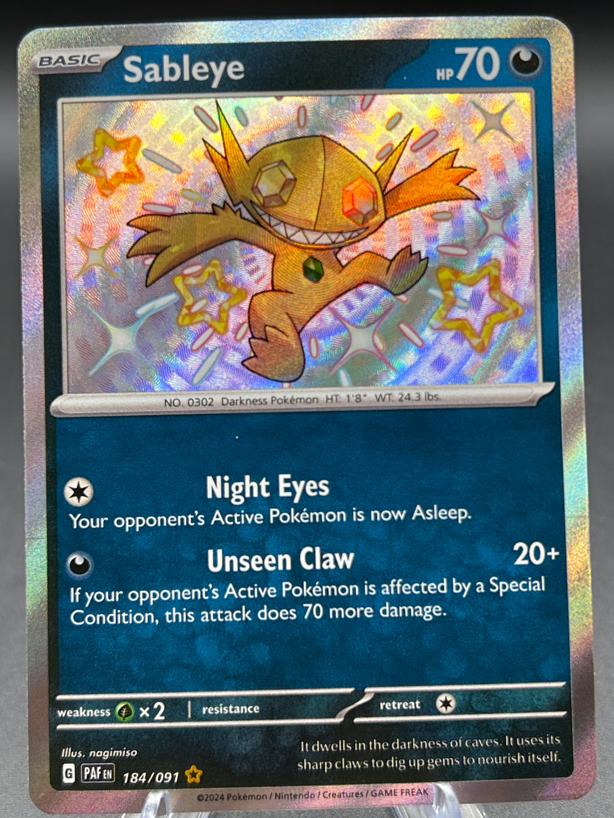 Pokémon TCG: 2024 Sableye - 184/091 - S&V Paldean Fates Baby Shiny