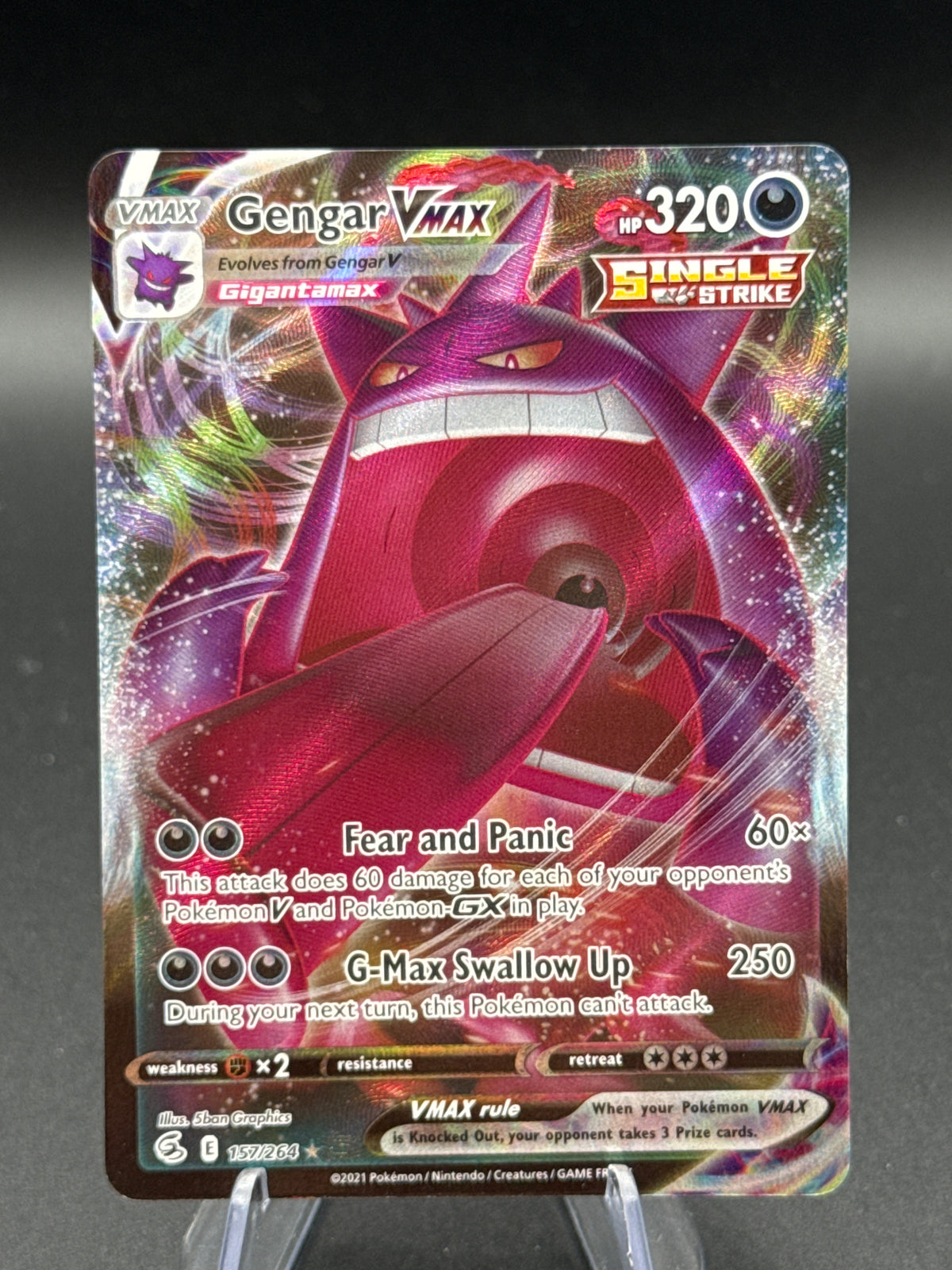 Pokémon TCG: 2021 Gengar VMAX - 157/264 - SWSH: Fusion Strike