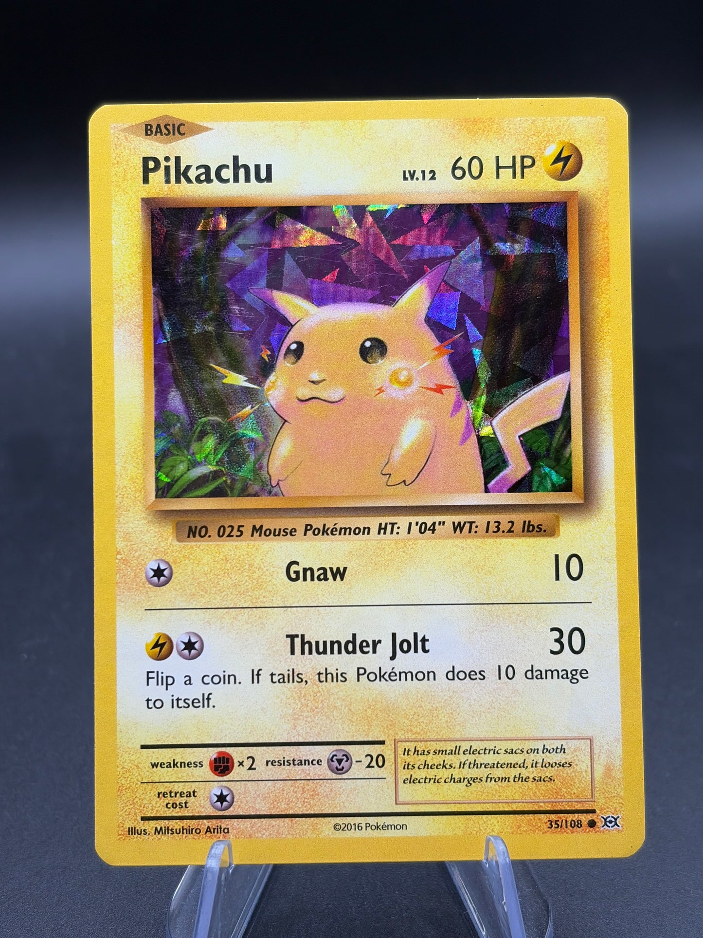Pokémon TCG: 2016 Pikachu - 35/108  XY: Evolution (Cracked Ice Holo)