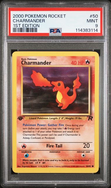 PSA 9 Pokémon TCG: 2000 1st Edition Charmander - 50/82 - Team Rocket