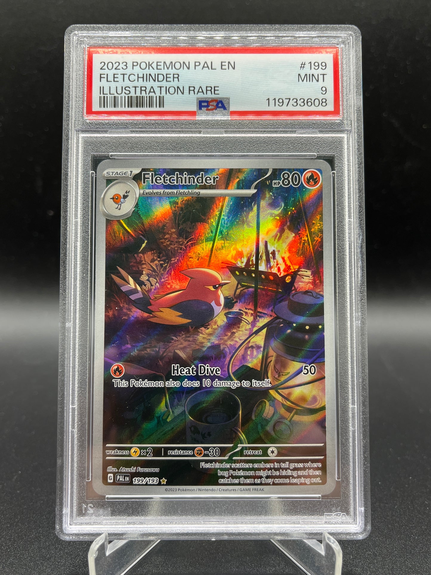 PSA 9 Pokémon TCG: 2023 Fletchinder 199/193 S&V: Paldea Evolved