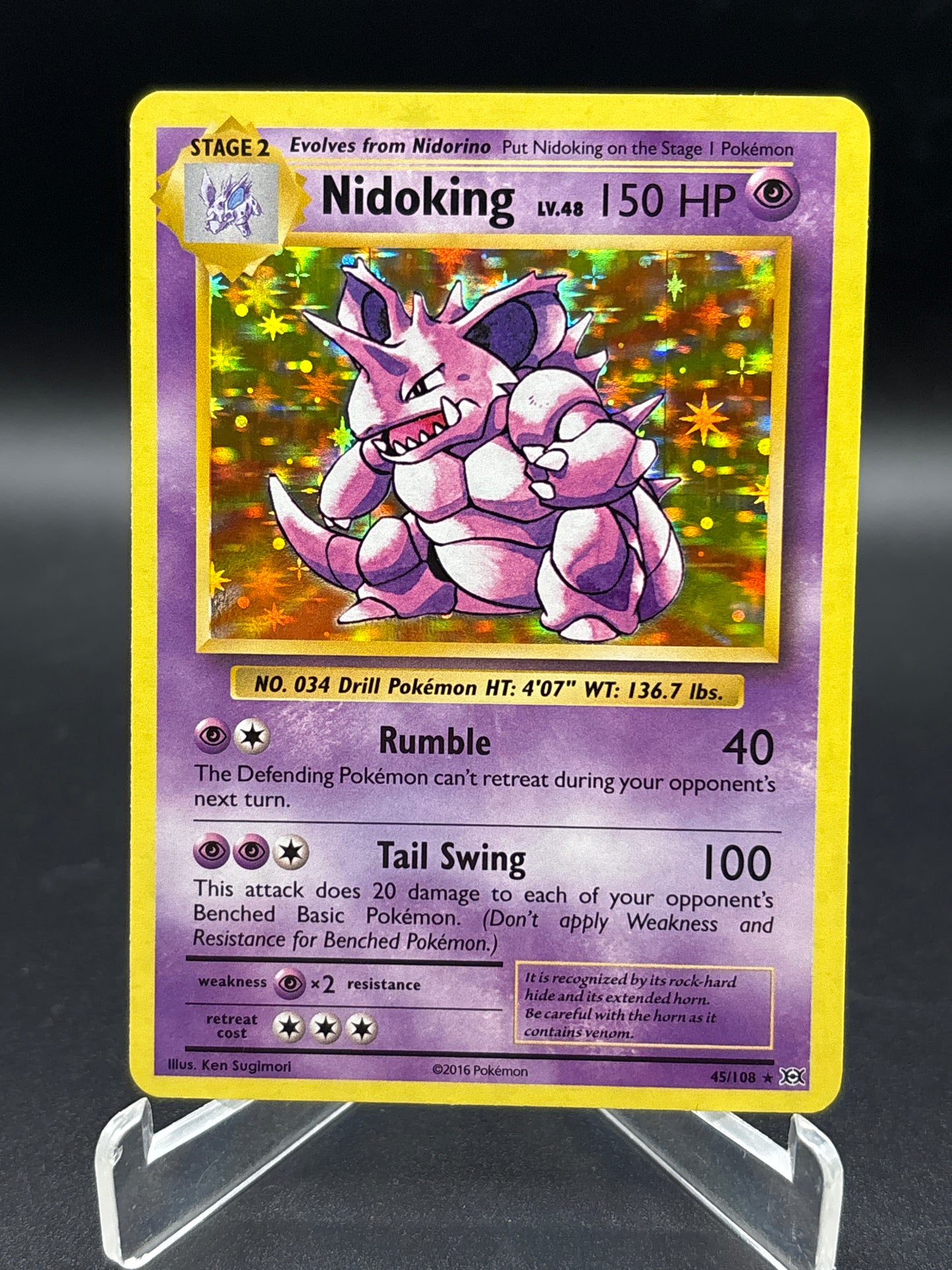 Pokémon TCG: 2016 Nidoking 45/108 XY: Evolutions Holo