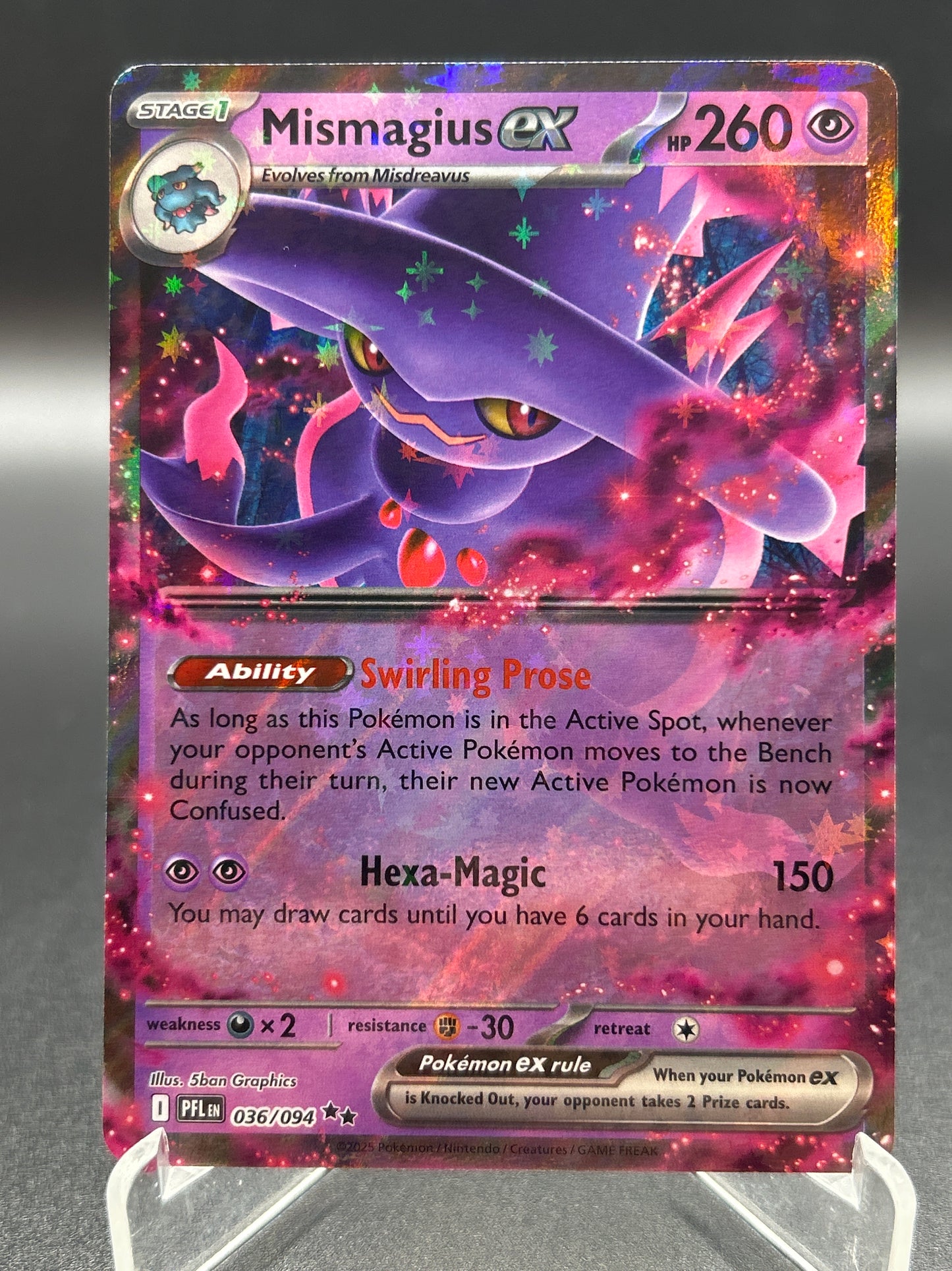 Pokémon TCG: 2025 Mismagius ex 036/094 PFL: Phantasmal Flames