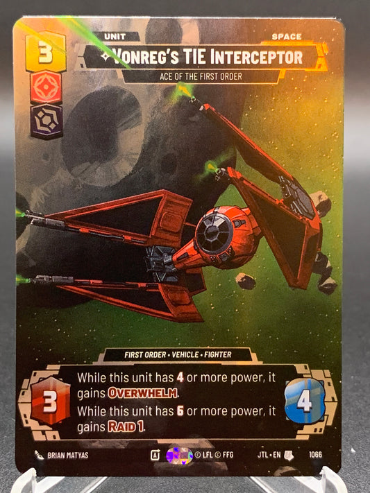 Star Wars TCG: Vonreg's TIE Interceptor - Ace of the First Order (Prestige Foil) - Jump to Lightspeed (JTL)