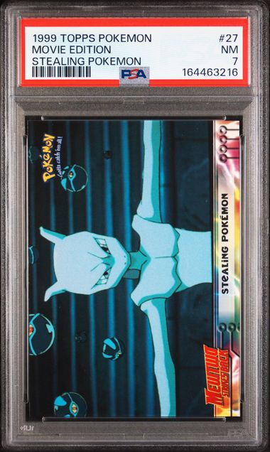 PSA 7 Pokemon Topps: 1999 Stealing Pokémon #27  - Movie Edition