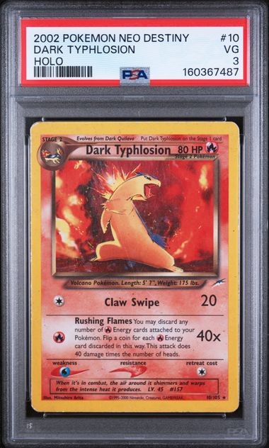 PSA 3 Pokémon TCG: 2002 Dark Typhlosion 10/105 Neo Destiny