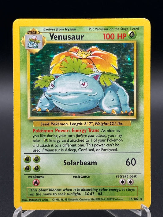 Pokémon TCG: 1999 Venusaur 15/102 Base Set Unlimited Holo MP