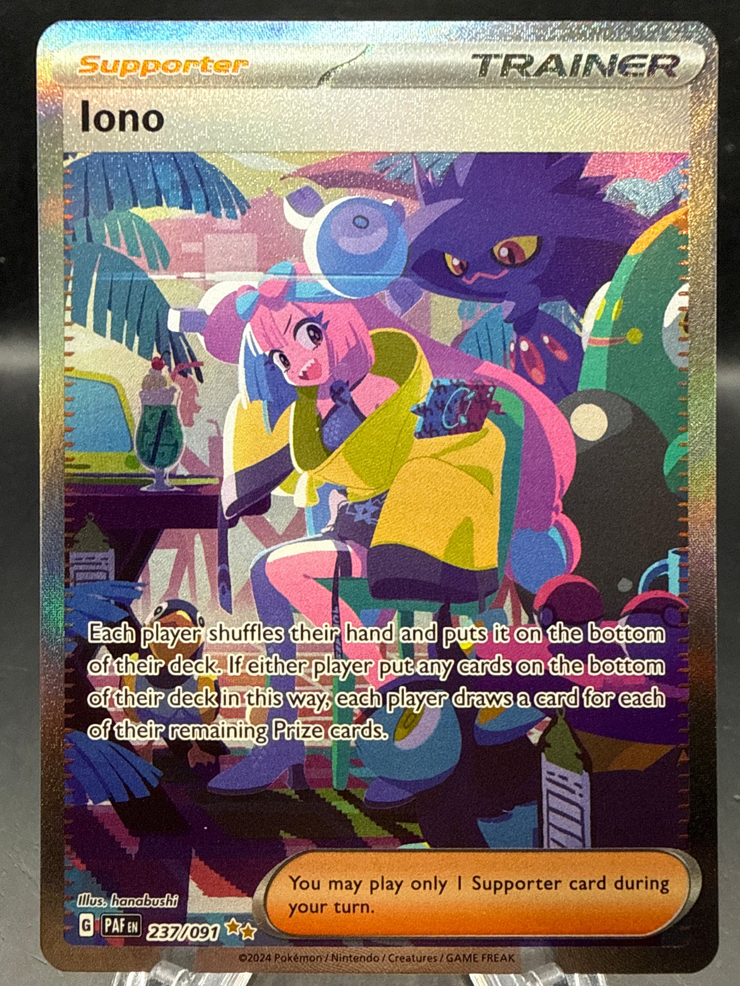 Pokémon TCG: 2024 Iono 237/091 S&V Paldean Fates Trainer Alt Art