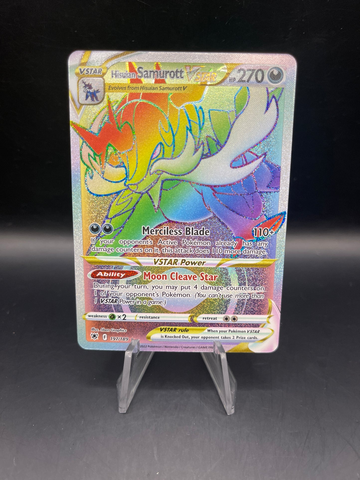 Pokémon TCG: 2022 Hisuian Samurott VSTAR 197/189 S&S: Astral Radiance Rainbow