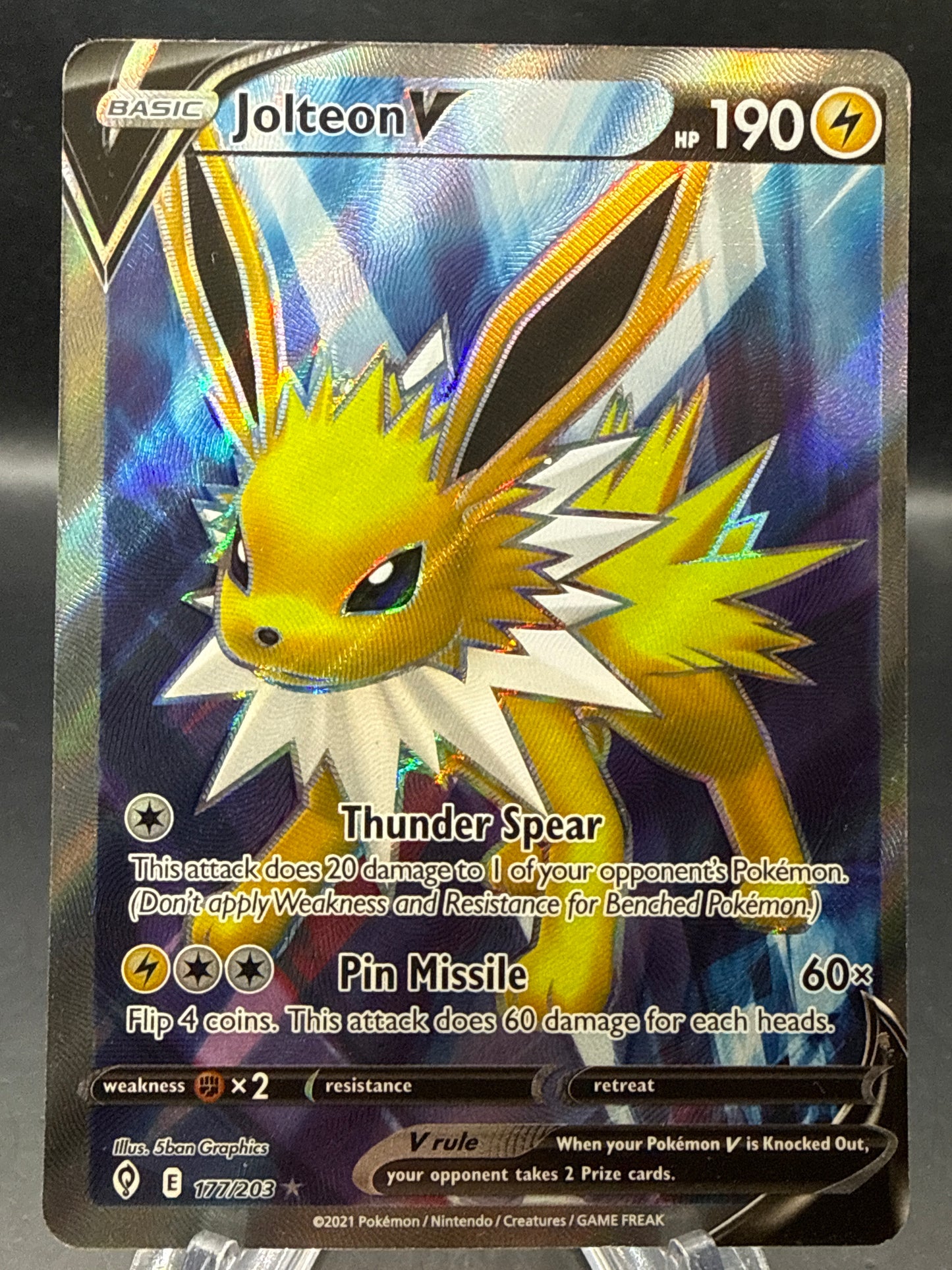 Pokémon TCG: 2021 Jolteon V 177/203 Evolving Skies Full Art