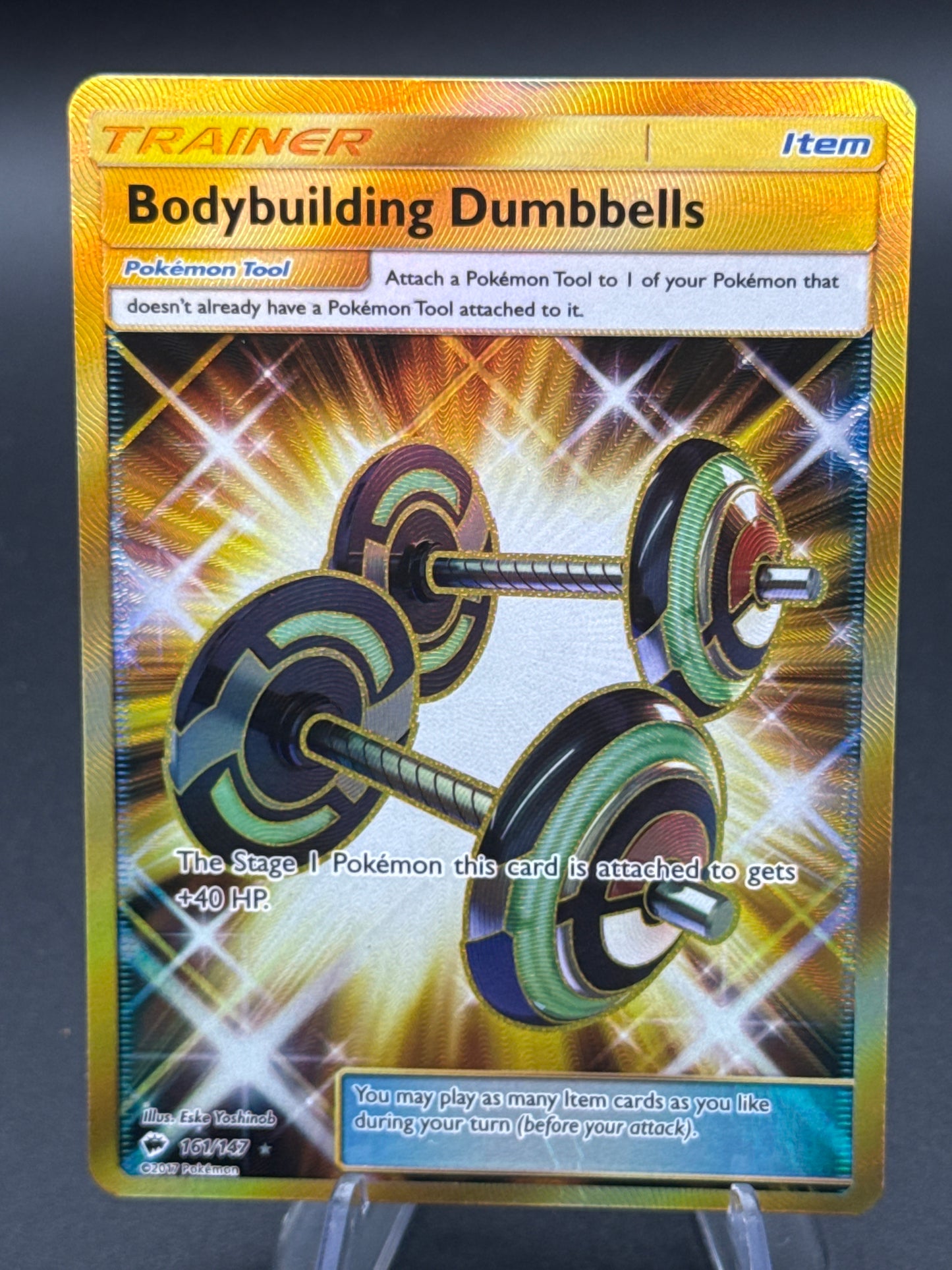 Pokémon TCG: 2017 Bodybuilding Dumbbells 161/147 SM: Burning Shadows
