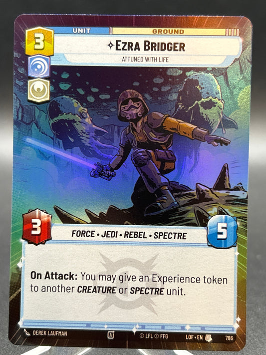 Star Wars TCG: Ezra Bridger - Attuned With Life (Hyperspace Foil) - Legends of the Force (LOF)