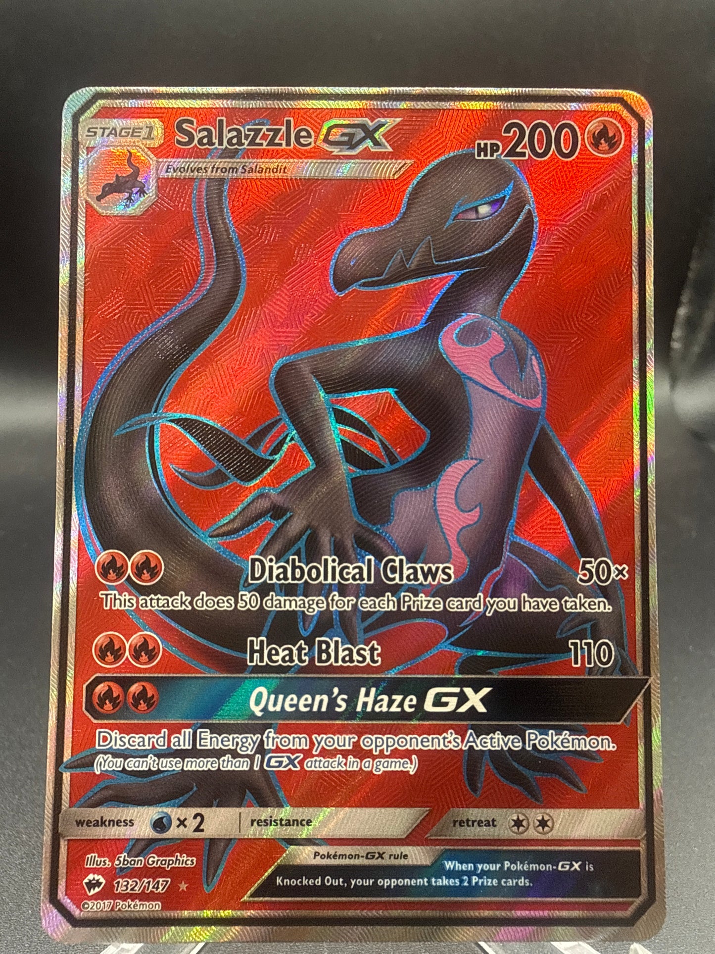 Pokémon TCG: 2017 Salazzle GX (Full Art) 132/147 - SM: Burning Shadows