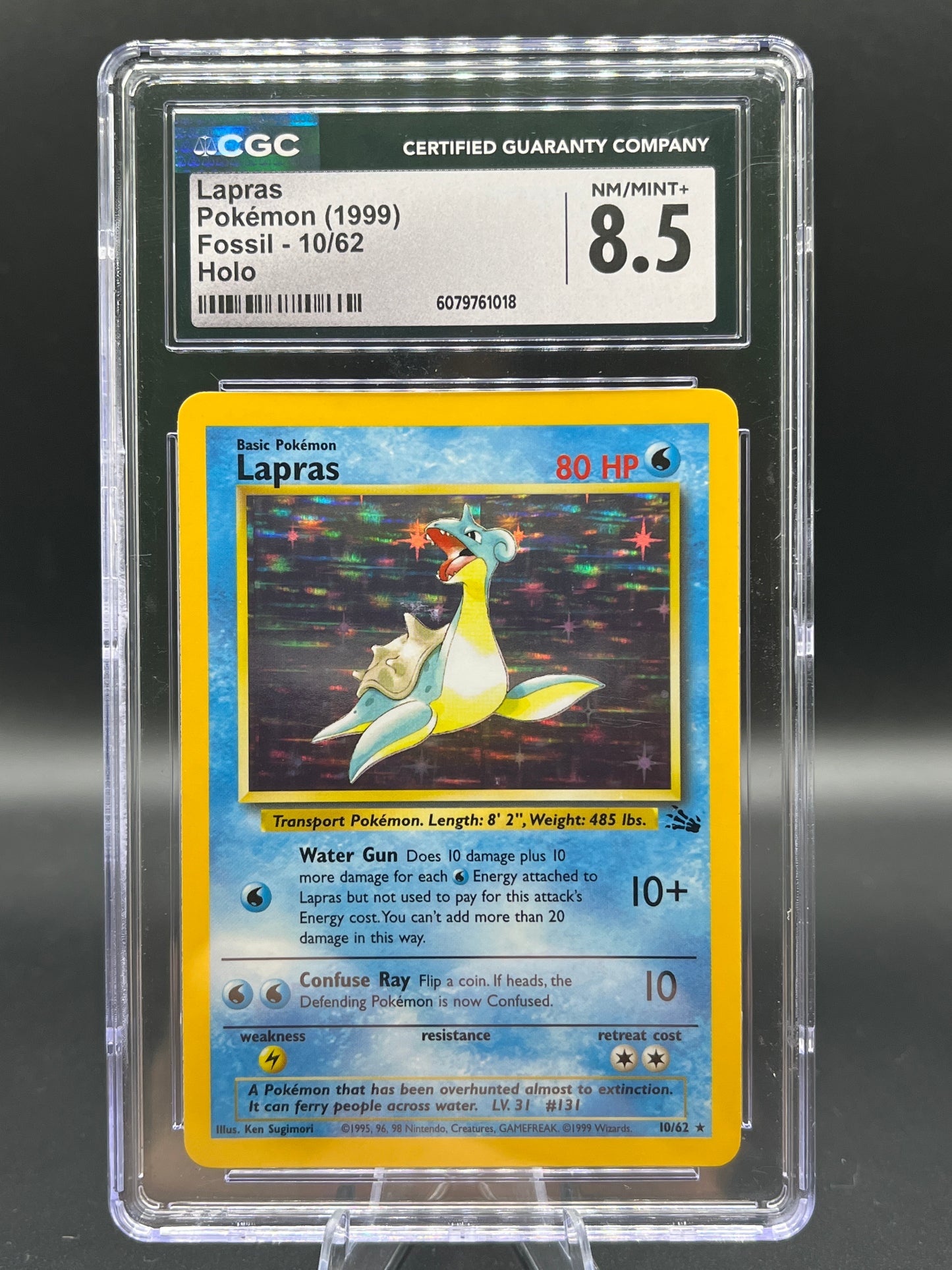 CGC 8.5 Pokémon TCG: 1999 Lapras - 10/62 - Fossil