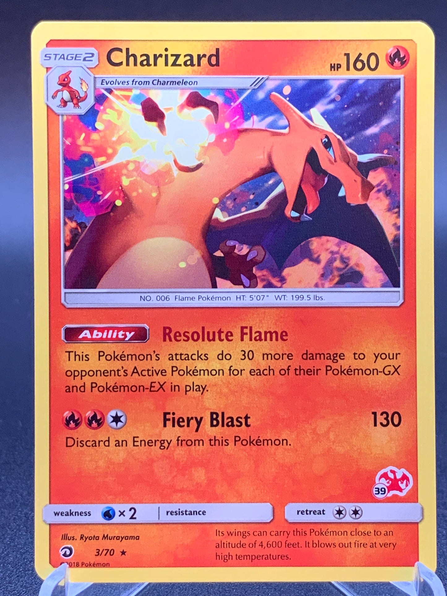Pokémon TCG: 2018 Charizard  3/70 (#39 Charizard Stamped) Battle Academy