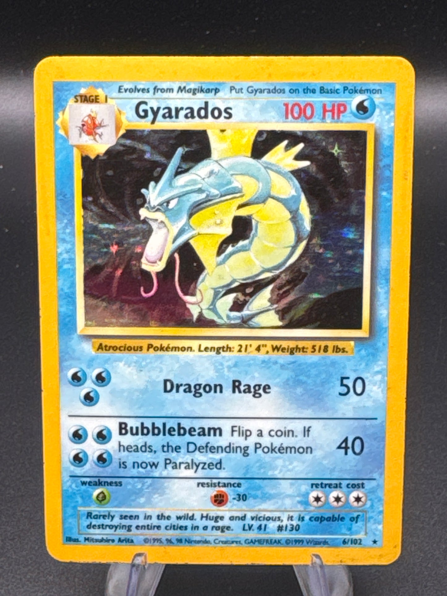 Pokémon TCG: 1999 Gyarados - 6/102 - Base Set Unlimited Holo