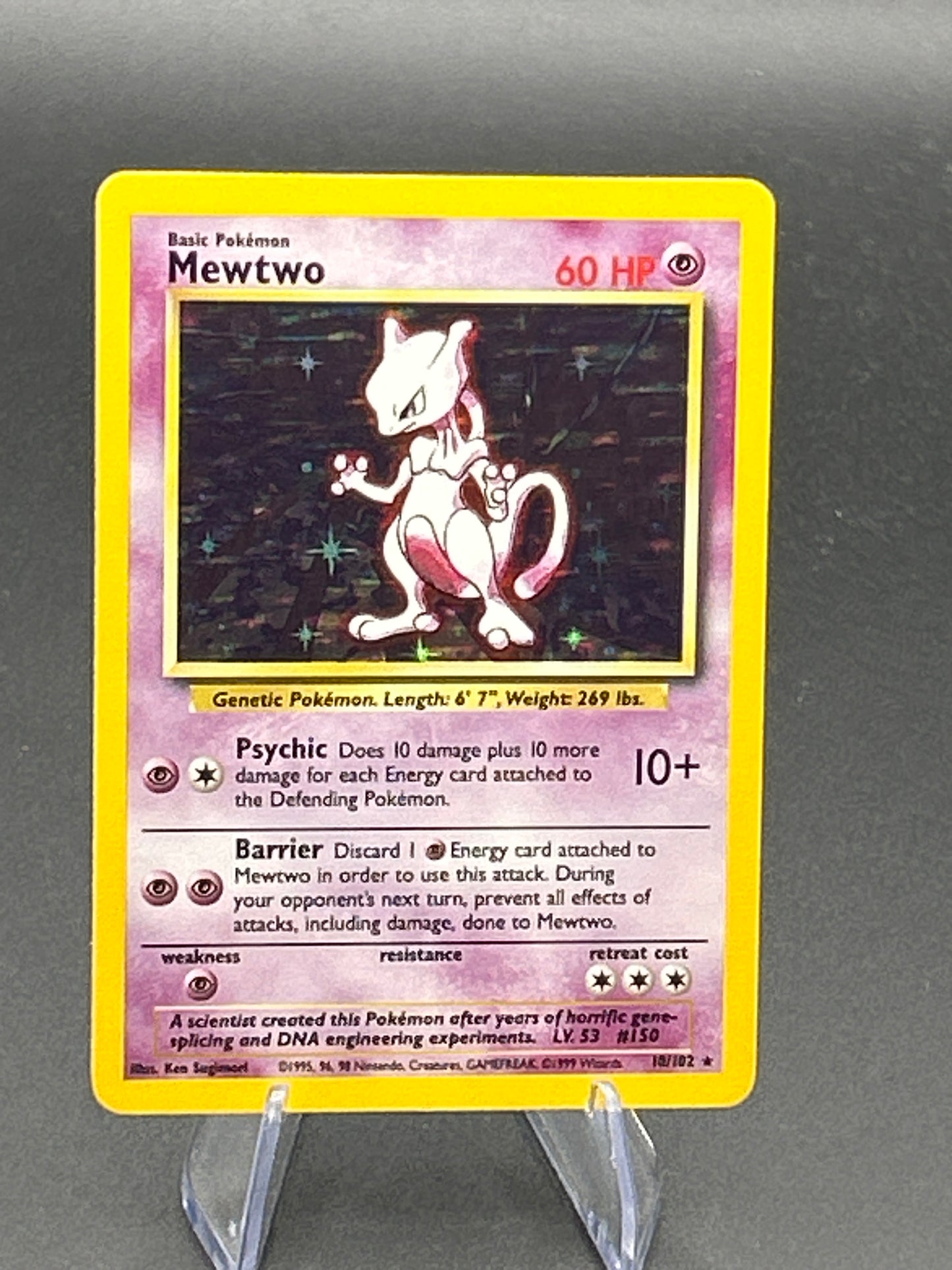 Pokémon TCG: 1999 Mewtwo - 10/102 - Base Set Unlimited Holo