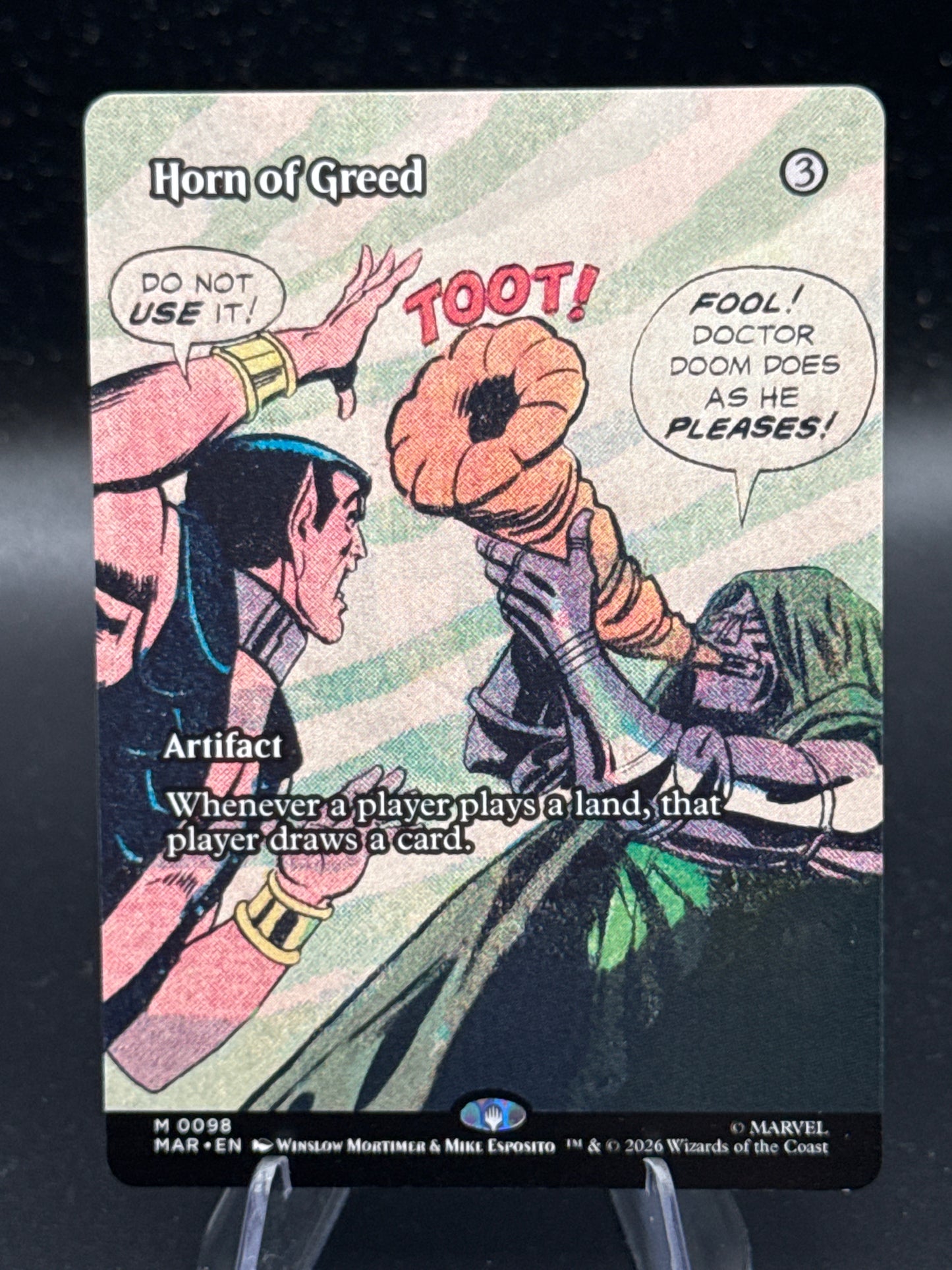 MTG TCG: Horn of Greed (Borderless) M 0098 - Marvel Super Heroes
