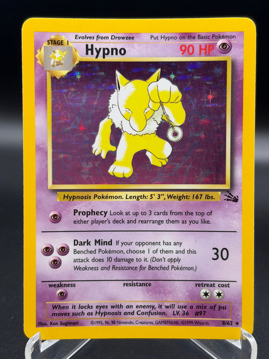 Pokémon TCG: 1999 Hypno 8/62 - Unlimited Fossil Holo (Moderately Played)