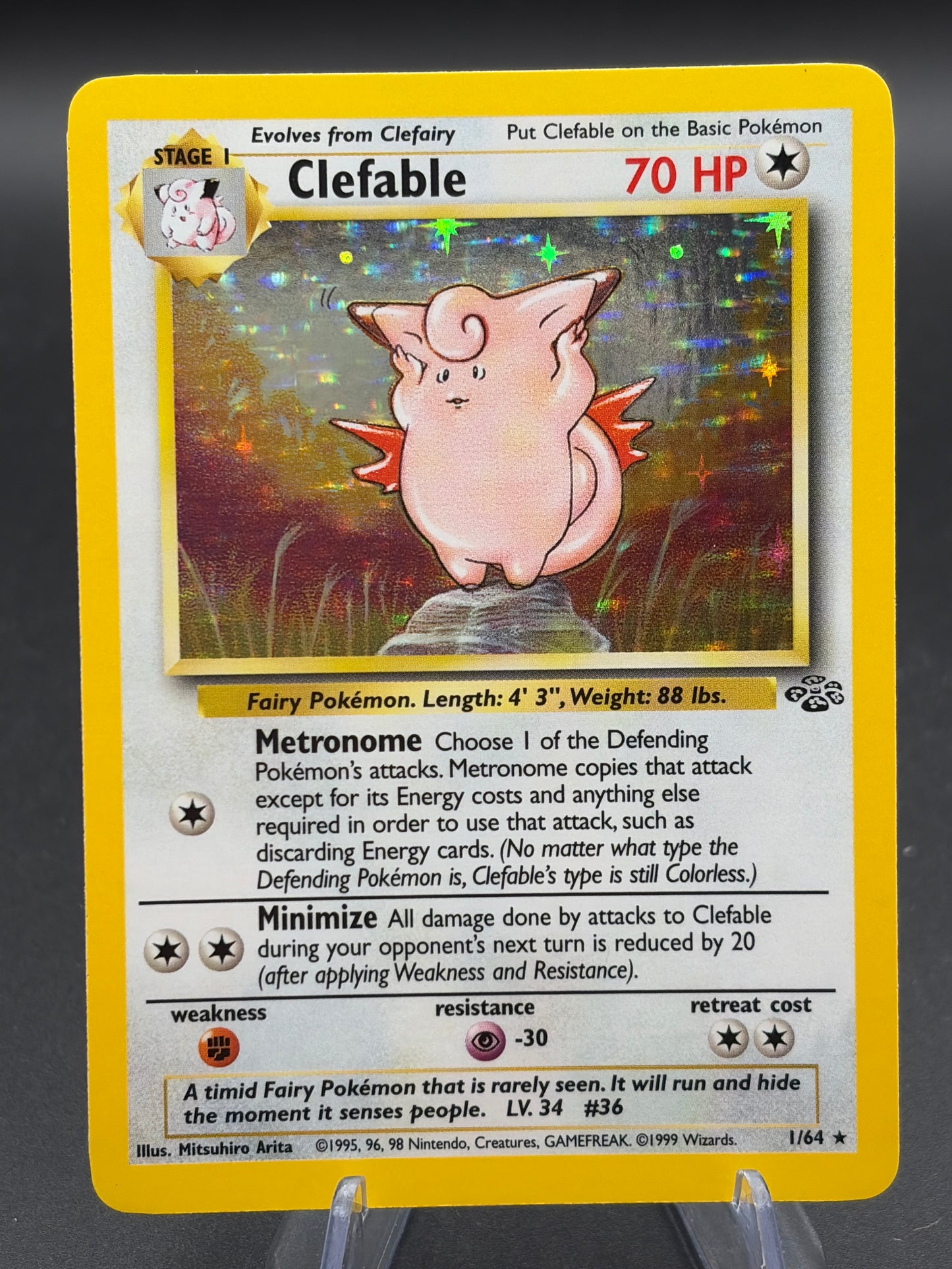Pokémon TCG: 1999 Clefable 1/64 Jungle Holo