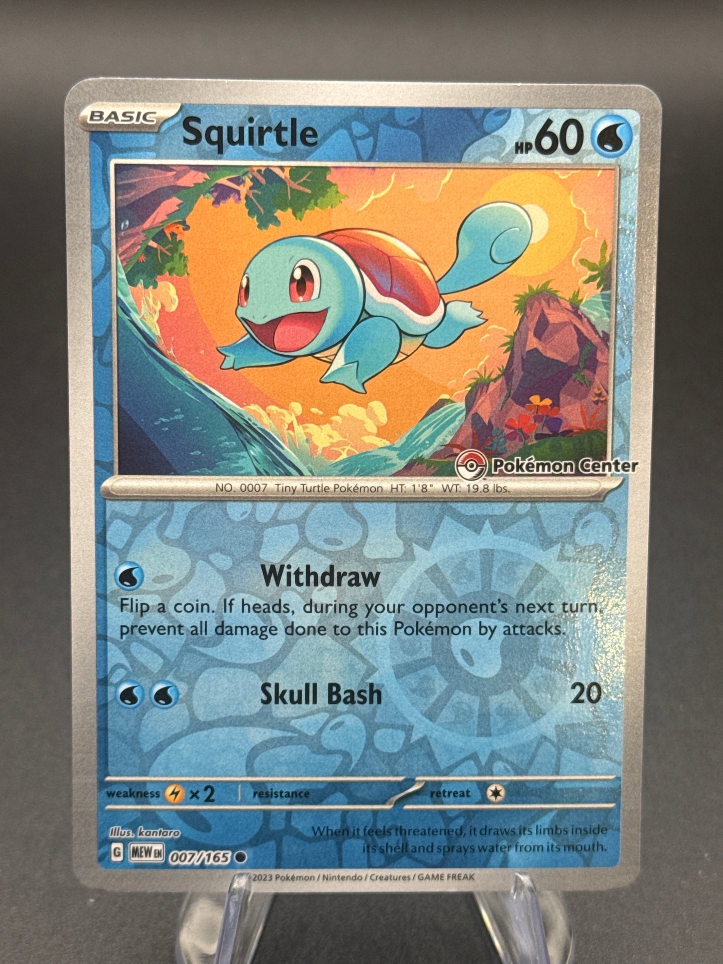 Pokémon TCG: 2023 Squirtle 007/165 S&V 151 Pokemon Center Stamp Exclusive