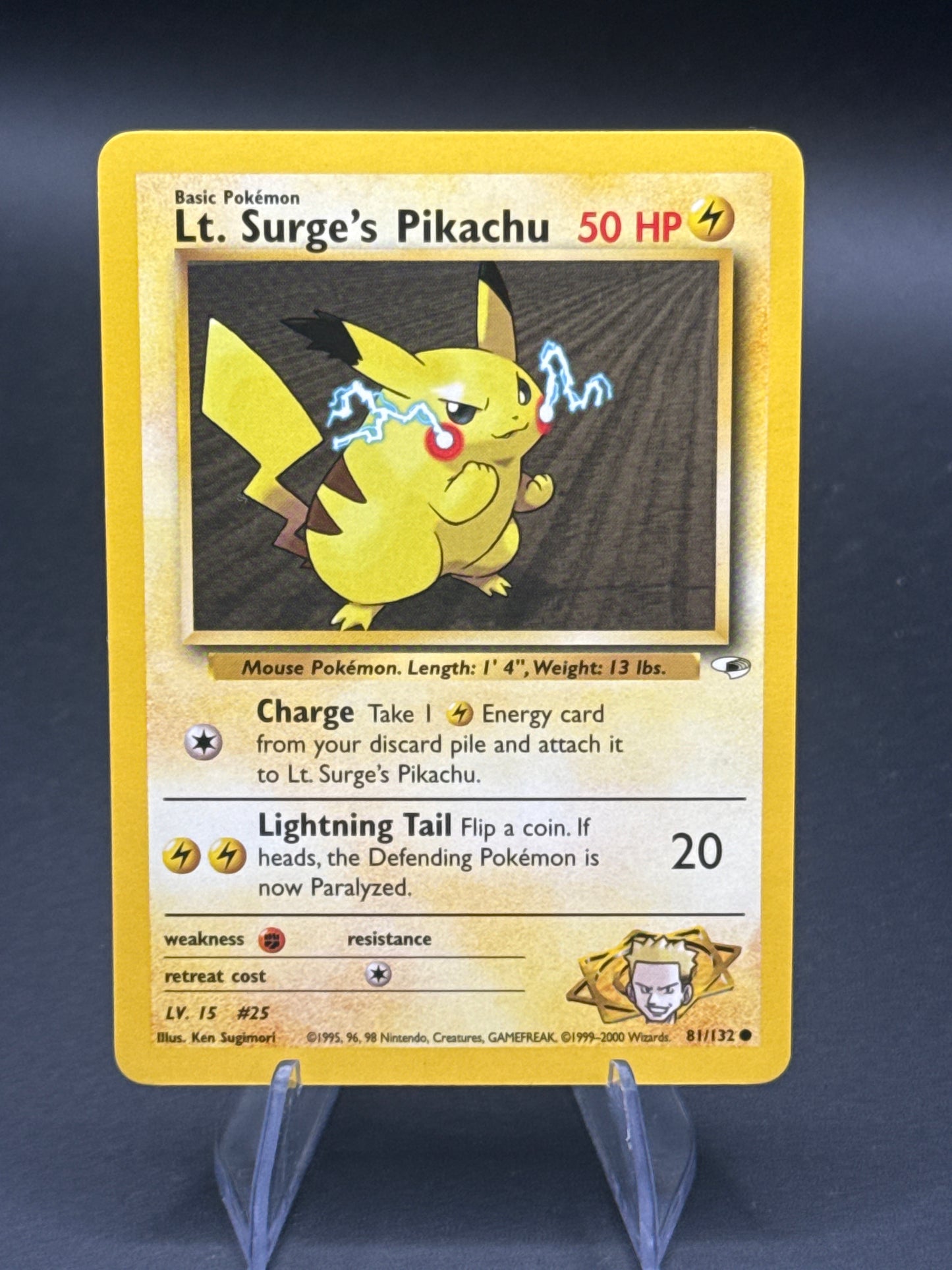 Pokémon TCG: 2000 Lt. Surge's Pikachu 81/132 - Gym Heroes Unlimited