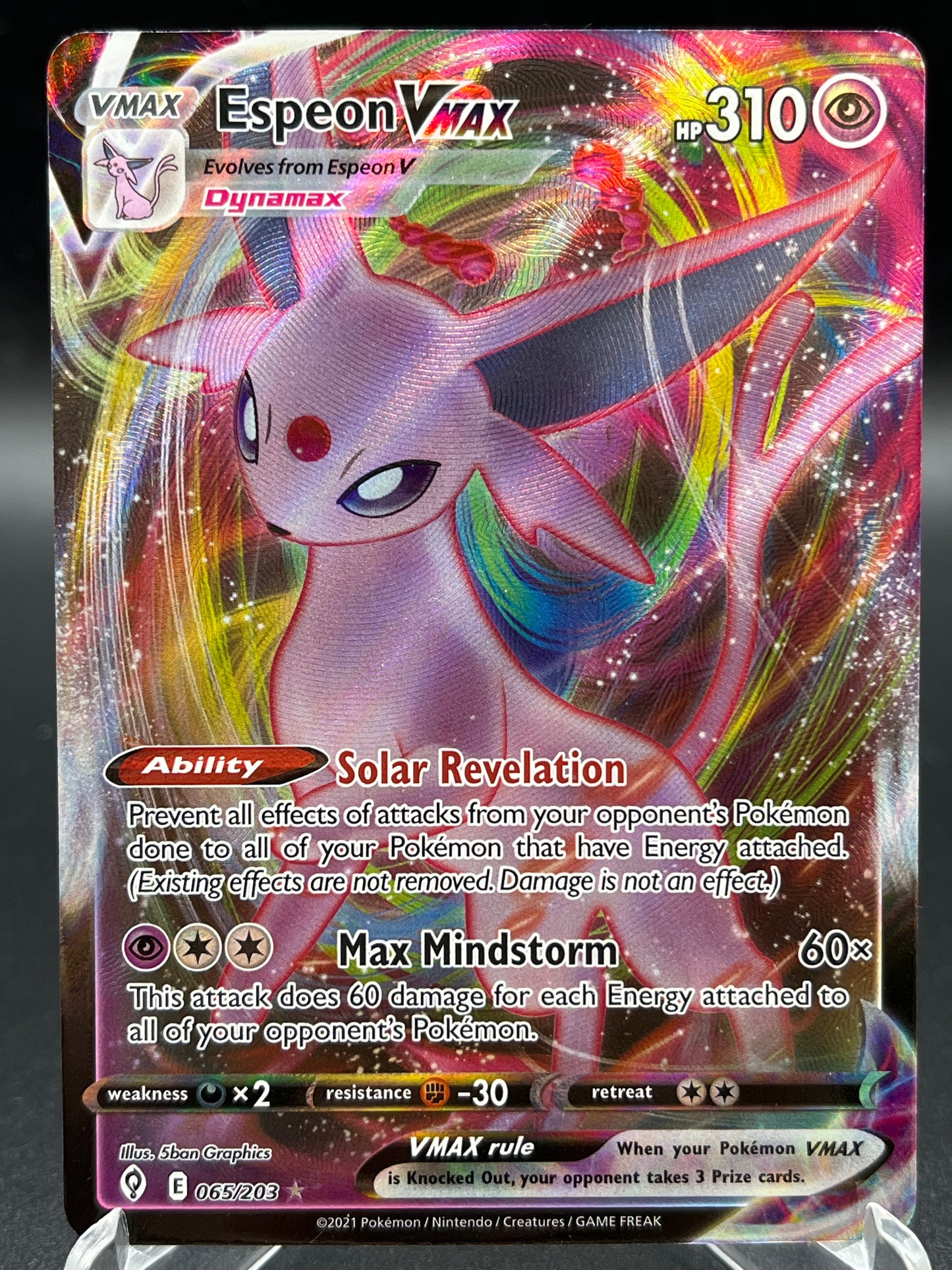 Pokémon TCG: 2021 Espeon Vmax 065/203 SWSH: Evolving Skies
