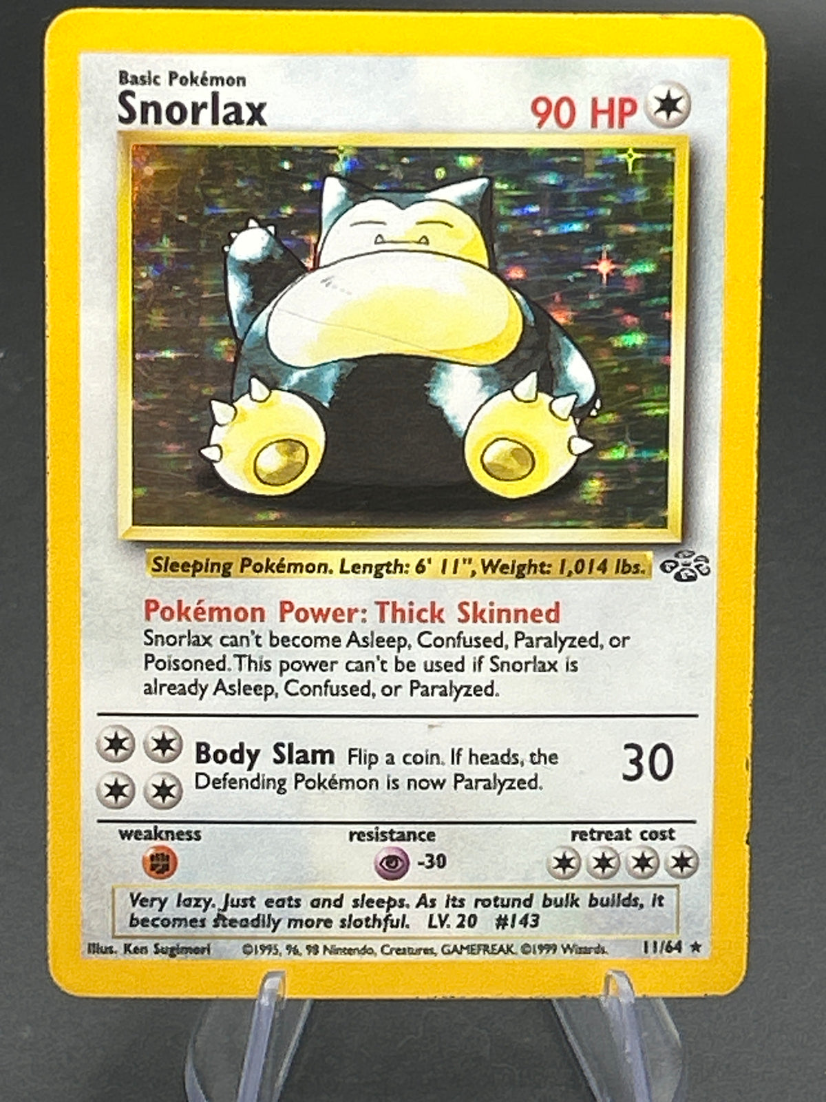 Pokémon TCG: 1999 Snorlax 11/64 Jungle Unlimited Holo (Damaged)
