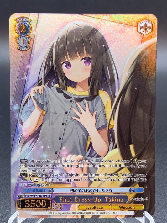 Weiss Schwarz TCG: First Dress-Up, Takina LRC-WE47-E46LRP LRP : Lycoris Recoil