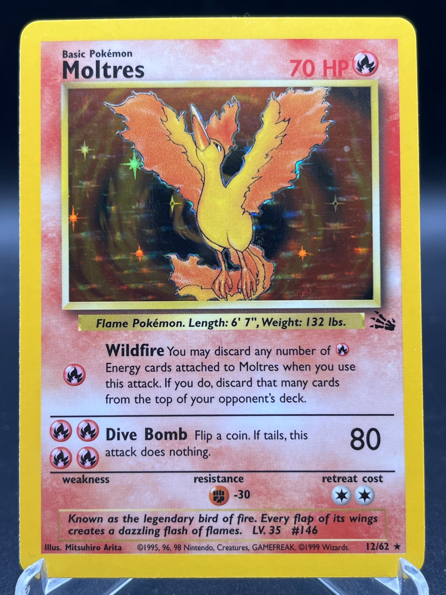 Pokémon TCG: 1999 Moltres 12/62 - Fossil Unlimited Holo