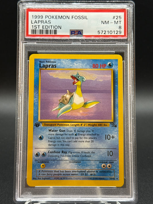 PSA 8 Pokémon TCG: 1999 Lapras 25/62 Fossil