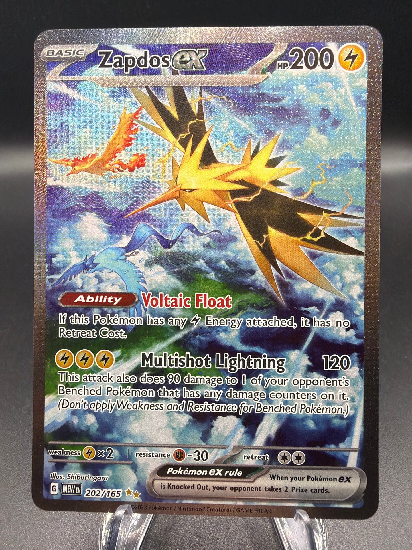 Pokémon TCG: 2023 Zapdos ex - 202/165 - SV: Scarlet & Violet 151