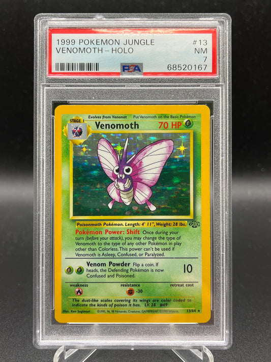 PSA 7 Pokémon TCG: 1999 Venomoth 13/64 - Jungle Holo