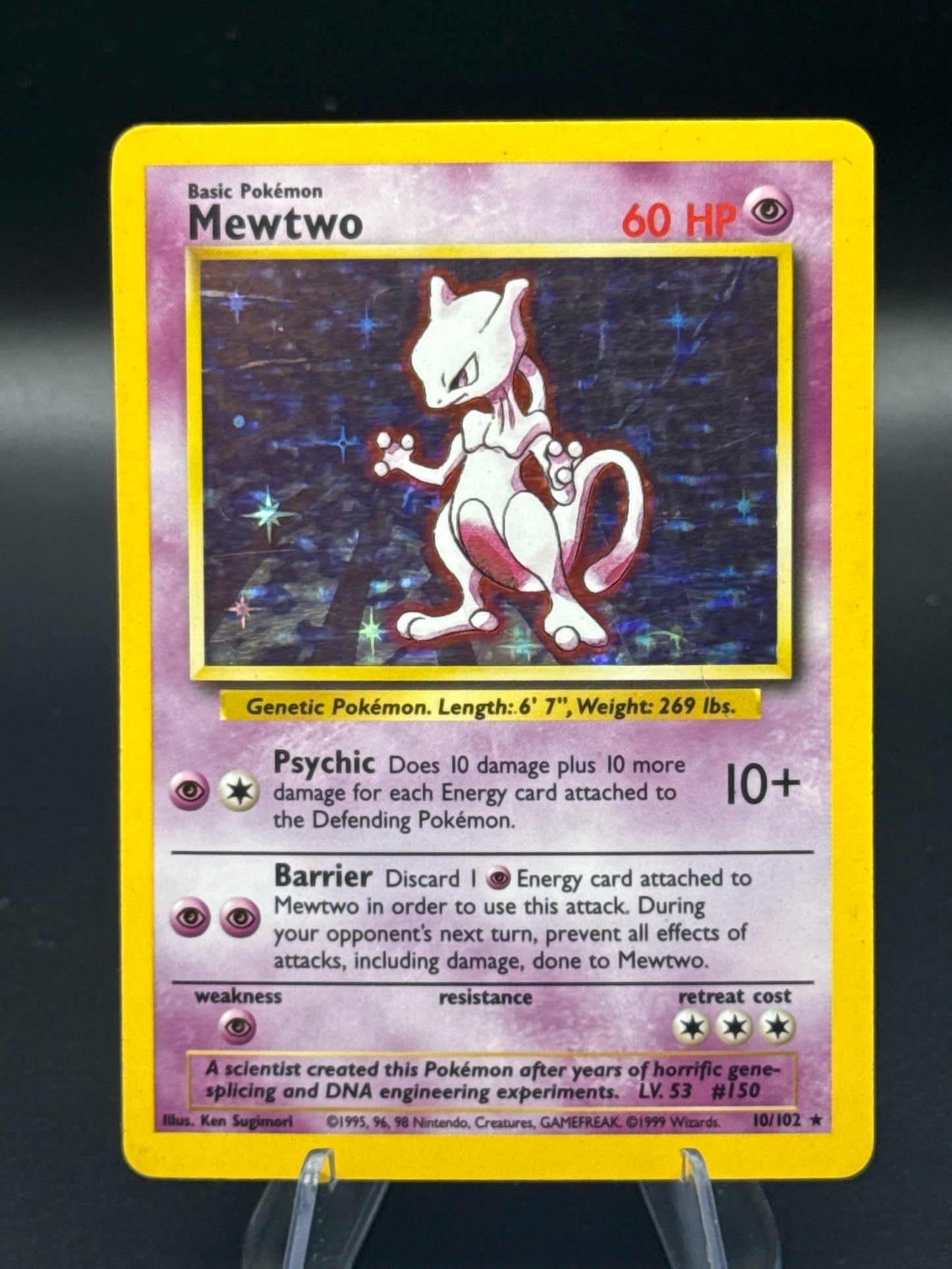Pokémon TCG: 1999 Mewtwo - 10/102 - Base Set Unlimited Holo