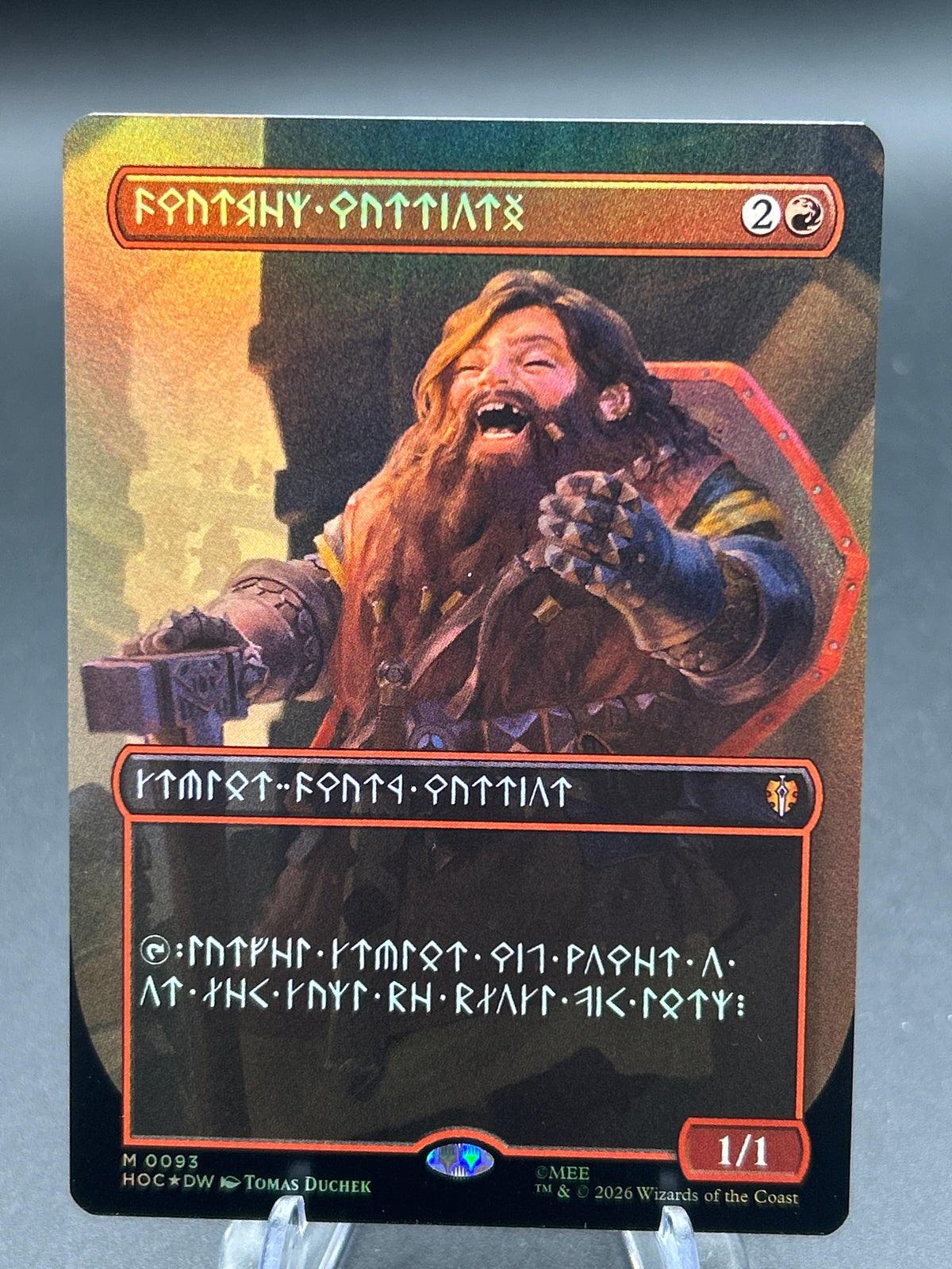 MTG TCG: Dwarven Warriors (Borderless) (Dwarvish) M 0093 - The Hobbit: Eternal-Legal (HOC)