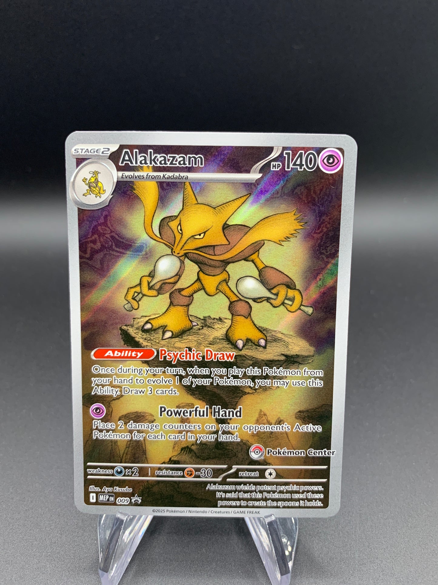 Pokémon TCG: 2025 Alakazam - #009 - (Pokémon Center Exclusive) ME: Mega Evolution Promo