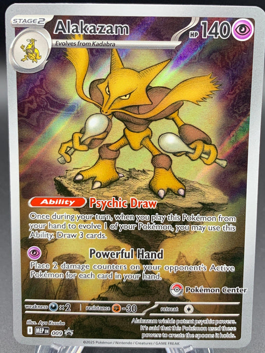 Pokémon TCG: 2025 Alakazam - #009 - (Pokémon Center Exclusive) ME: Mega Evolution Promo