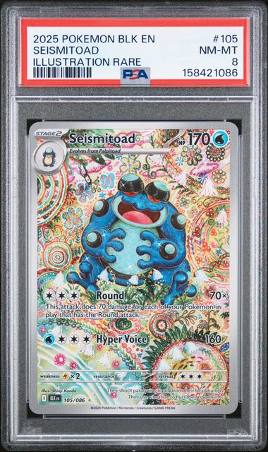 PSA 8 Pokémon TCG: 2025 Seismitoad - 105/086 - SV: Black Bolt